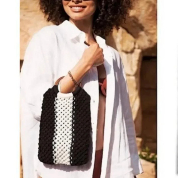 NWT-Laude The Label Gabby Mini Macrame Bag NWT $118 Retail - Picture 5 of 5